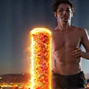 Illustration eines Läufers mit Energiebalken, die Sporternährung symbolisiert